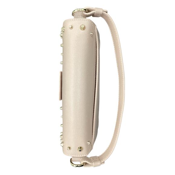 NWT Furla Crossbody Women’s 1Size Gold Hardware Studs Saffiano Leather Dust Pink - Picture 9 of 12
